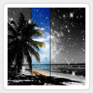 Caribbean Dreaming - digital artwork tribute to Isla Saona in the Dominican Republic Sticker